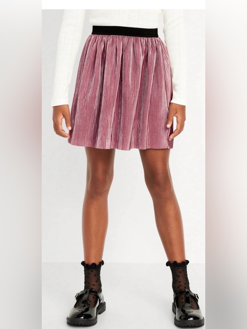 Old Navy Pleated Metallic Mini Skirt - Rose Pink (NWT)
